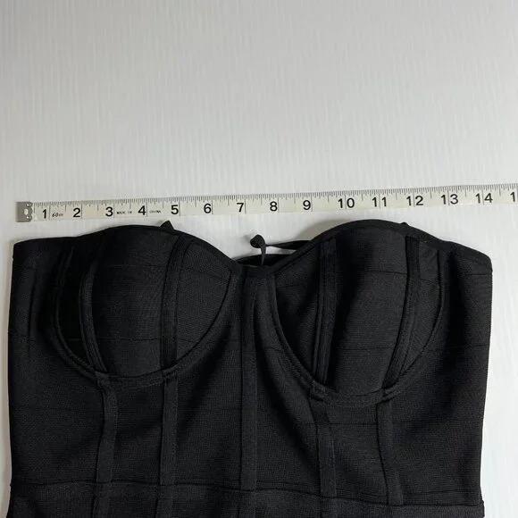 Black Bodycon Spaghetti Strap Dress Women’s Size Small Haute Monde - Picture 7 of 9